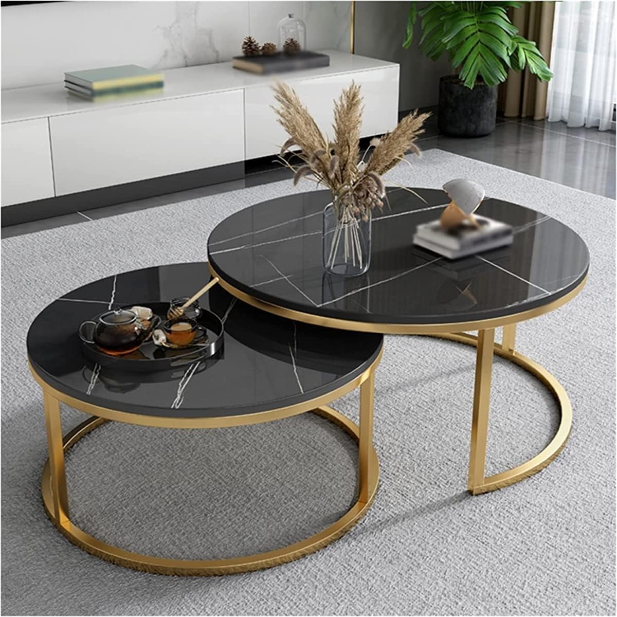 Table basse gigogne Élégance Gold - Sakio Design Maroc