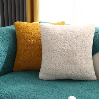 Coussin Alice tissu bouclette 45x45 - Sakio Design Maroc