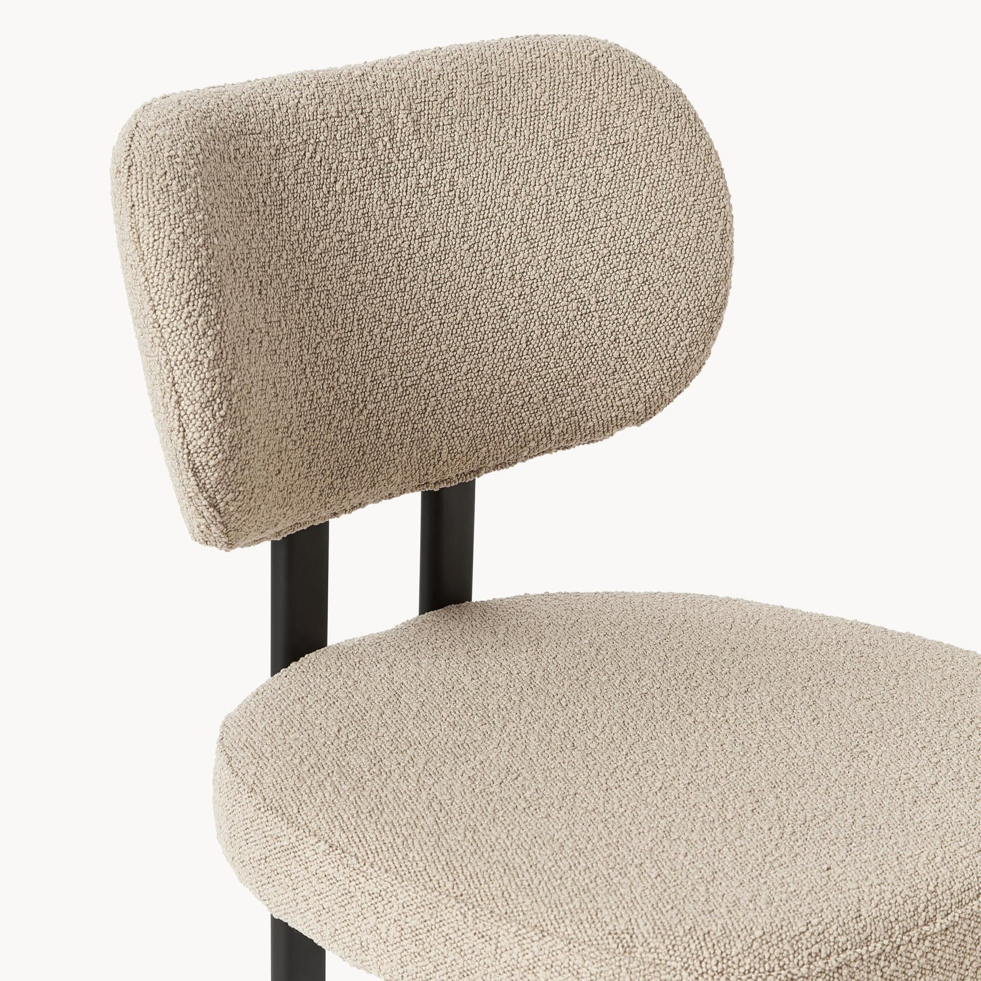 Chaise AYRA tissu bouclé et structure métal - Sakio Design Maroc