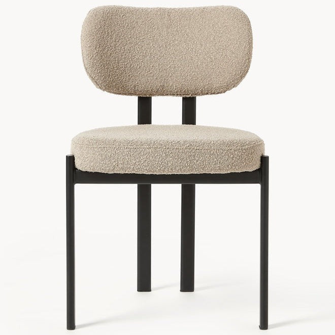 Chaise AYRA tissu bouclé et structure métal - Sakio Design Maroc