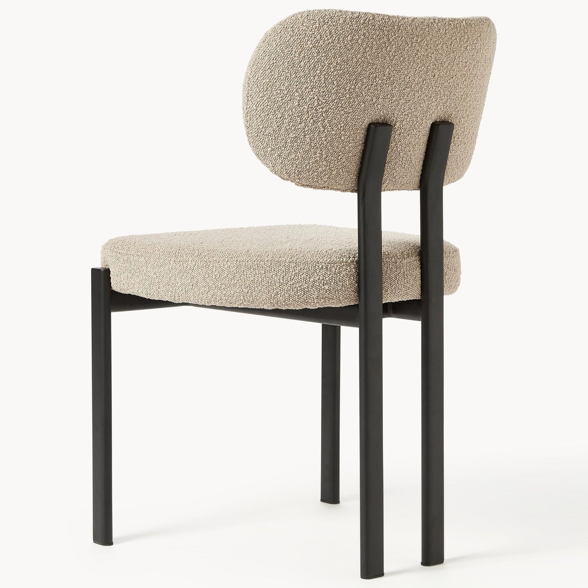 Chaise AYRA tissu bouclé et structure métal - Sakio Design Maroc
