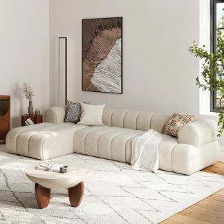 Canapé Ego L d'angle bois de mélèze - Sakio Design Maroc