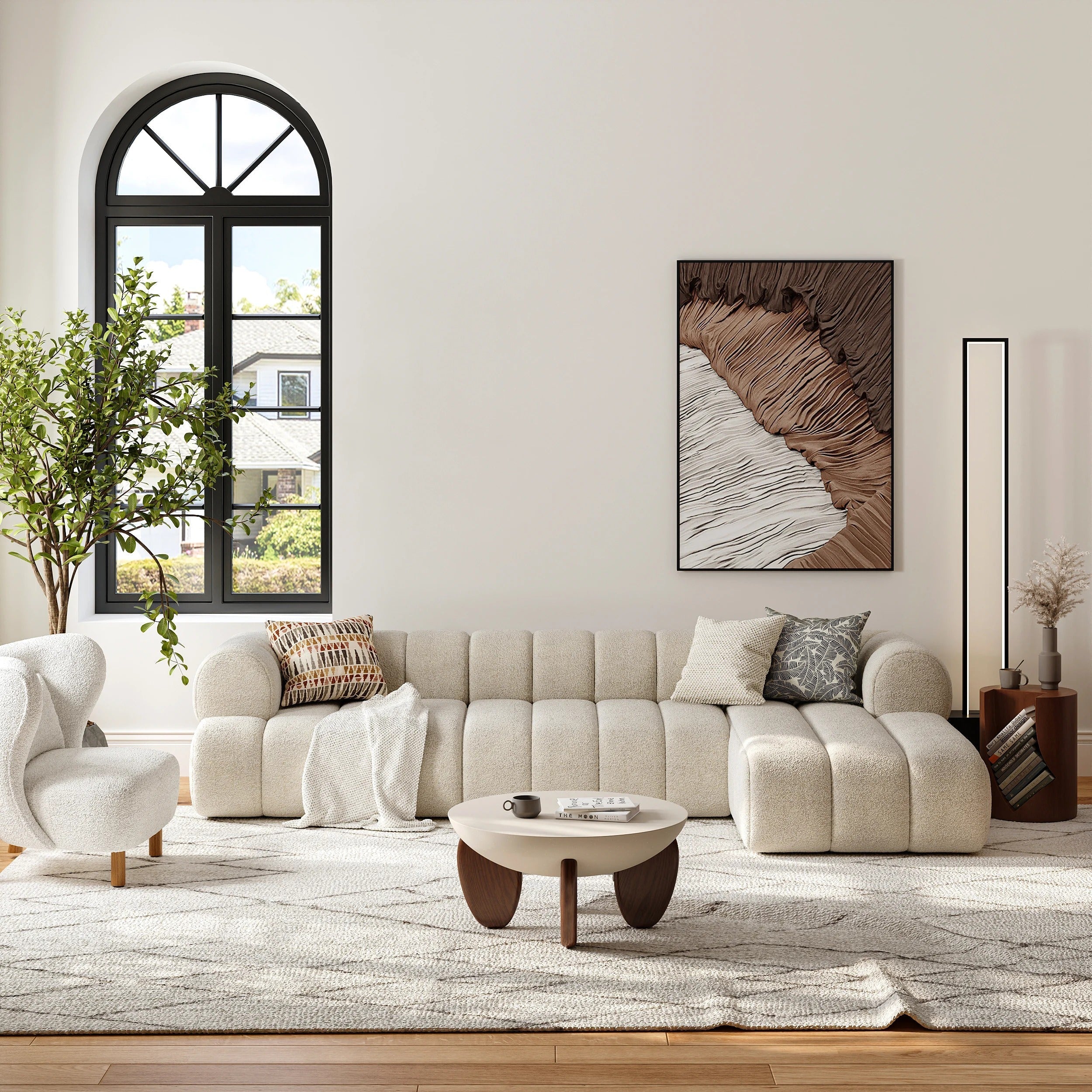 Canapé Ego L d'angle bois de mélèze - Sakio Design Maroc
