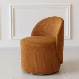 Tabouret Nordic Avalon velours bouclé rouge brique - Sakio Design Maroc