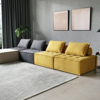 Canapé modulable Oasis tissu bouclette - Sakio Design Maroc
