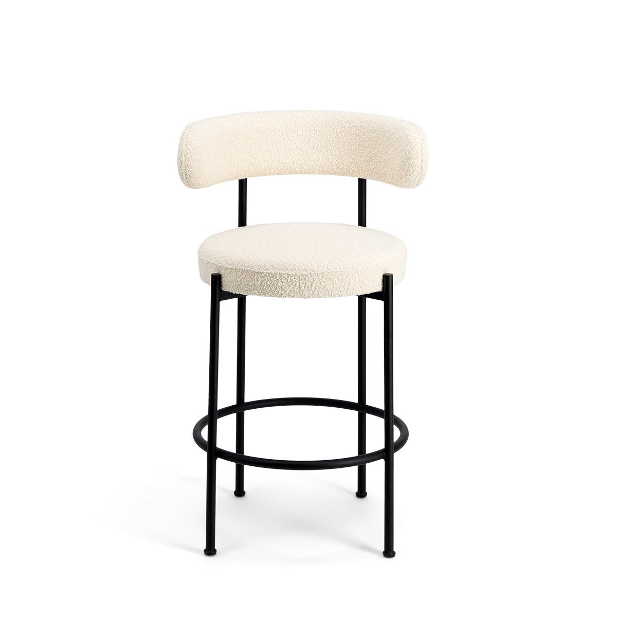 Chaise de bar Lumo tissu bouclette - Sakio Design Maroc