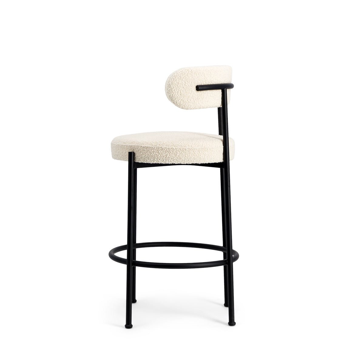 Chaise de bar Lumo tissu bouclette - Sakio Design Maroc