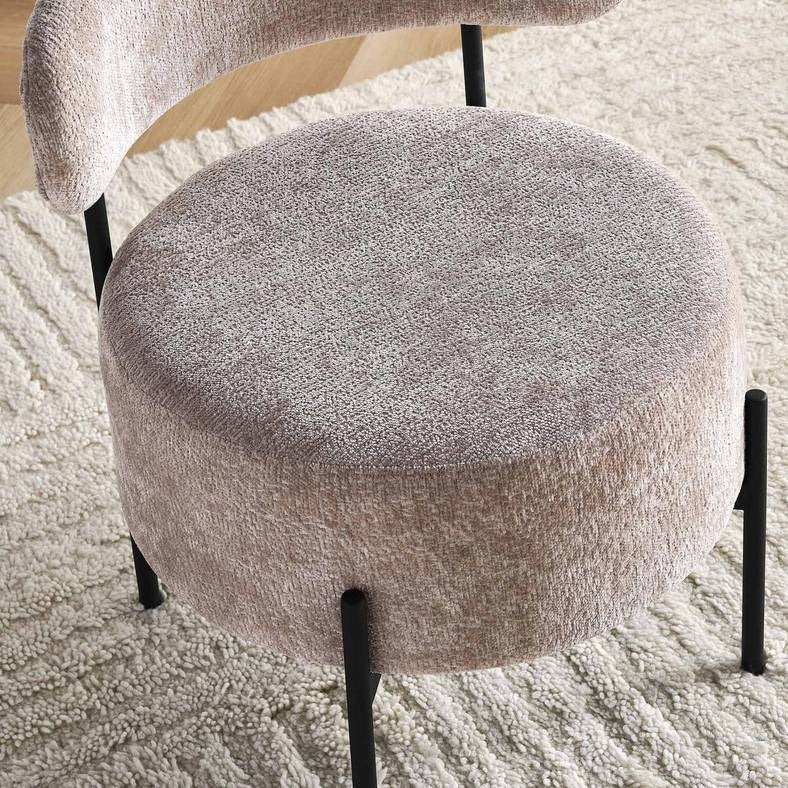 Chaise Verona tissu bouclé blanc - Sakio Design Maroc