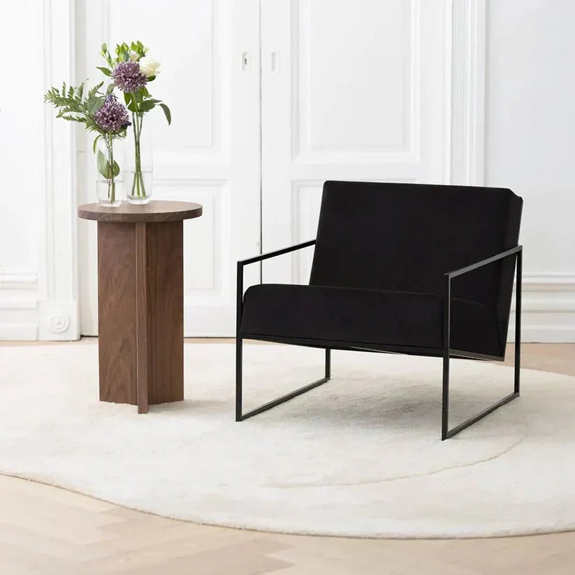 Fauteuil scandinave Amber blanc et noir - Sakio Design Maroc