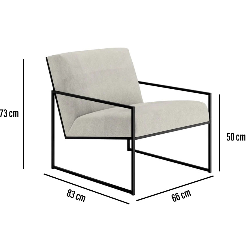 Fauteuil scandinave Amber blanc et noir - Sakio Design Maroc