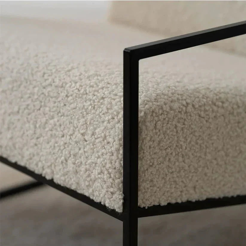 Fauteuil scandinave Amber blanc et noir - Sakio Design Maroc