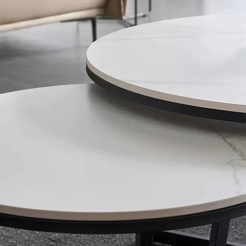 Table basse Harmony effet marbre pieds dorés - Sakio Design Maroc