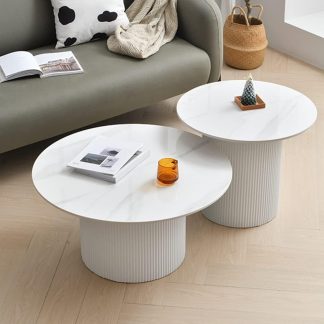 Tables basses gigognes Niro effet marbre - Sakio Design Maroc