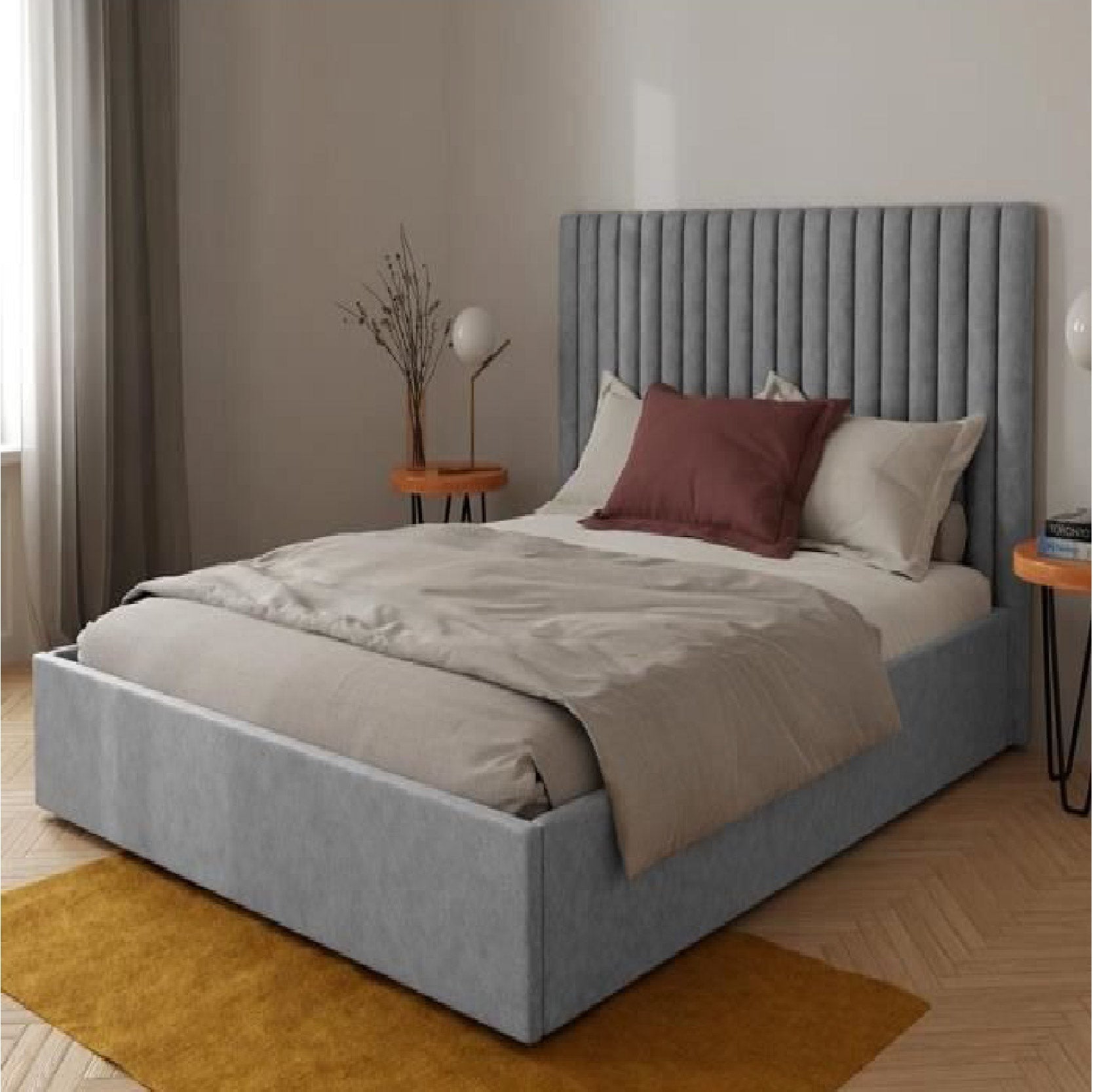 Lit Moderna Simple tête de lit capitonnée - Sakio Design Maroc