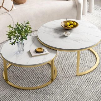 Table basse gigogne Élégance Gold - Sakio Design Maroc