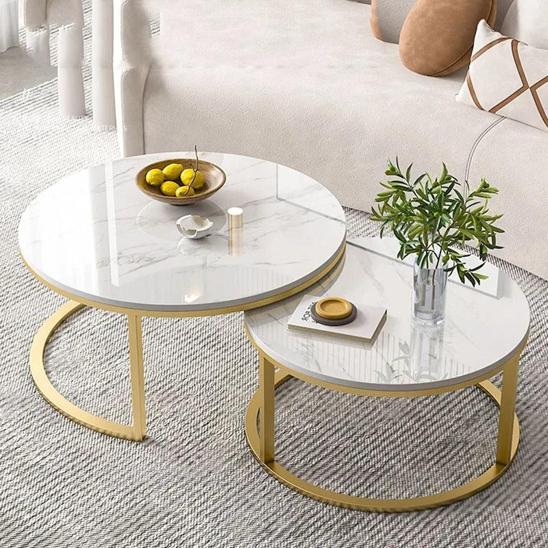 Table basse gigogne Élégance Gold - Sakio Design Maroc