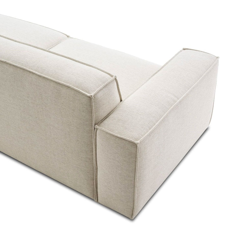 Canapé méridienne large avec pouf, tissu antitache - Sakio Design Maroc