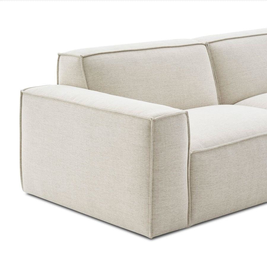 Canapé chaise longue avec pouf tissu - Sakio Design Maroc