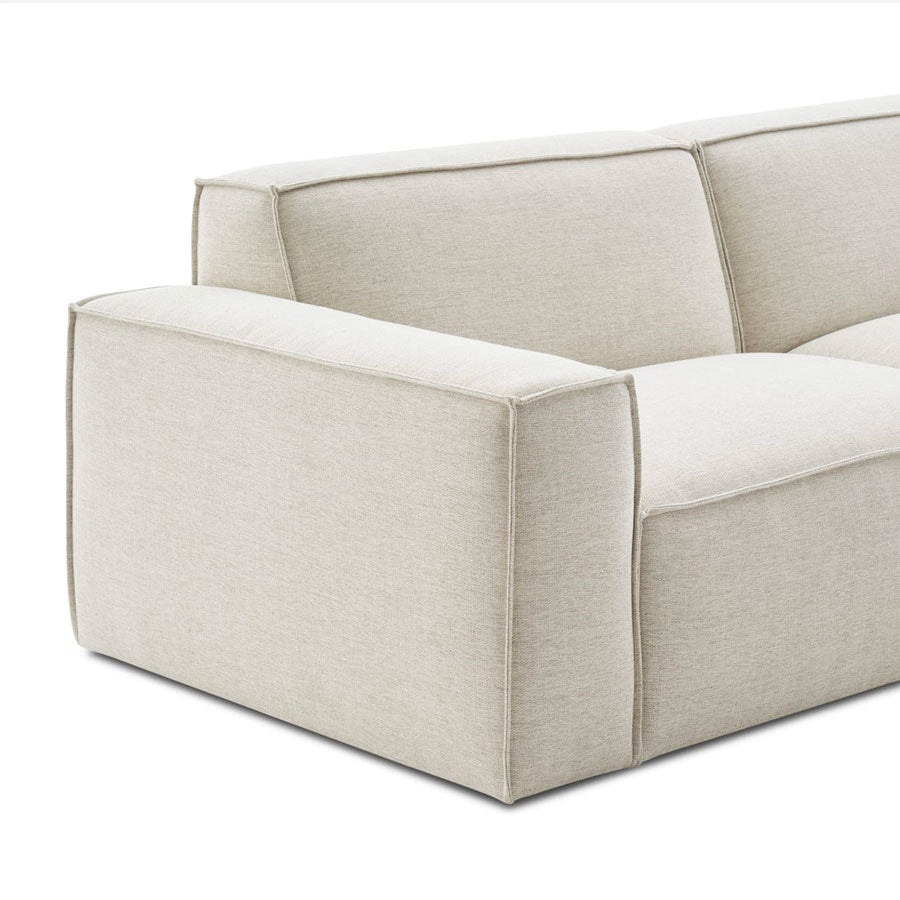 Canapé Hamilton modulable avec pouf, tissu antitache - Sakio Design Maroc