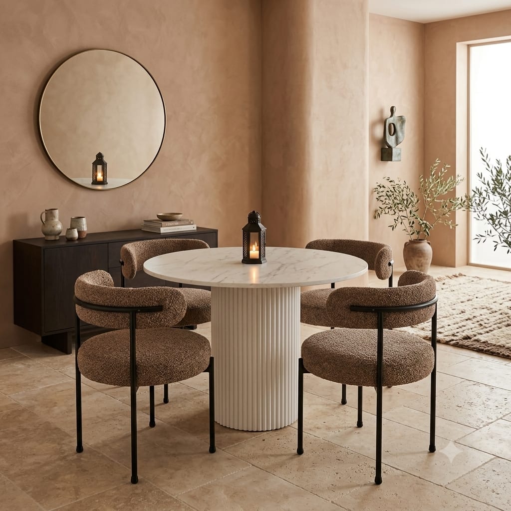 Table à manger et 4 chaises design moderne - Sakio Design Maroc