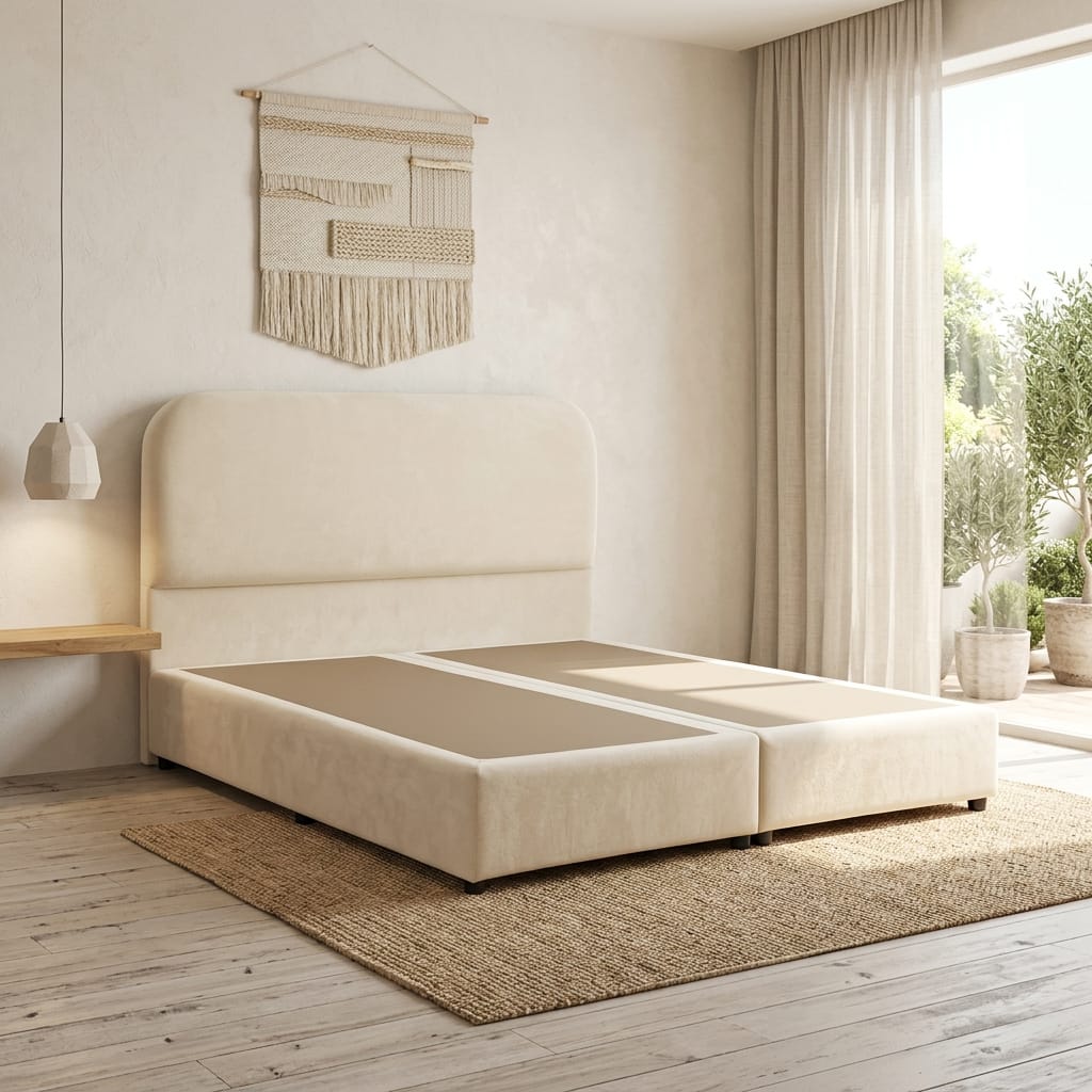 Lit coffre Nova tissu bouclé 160x200 - Sakio Design Maroc