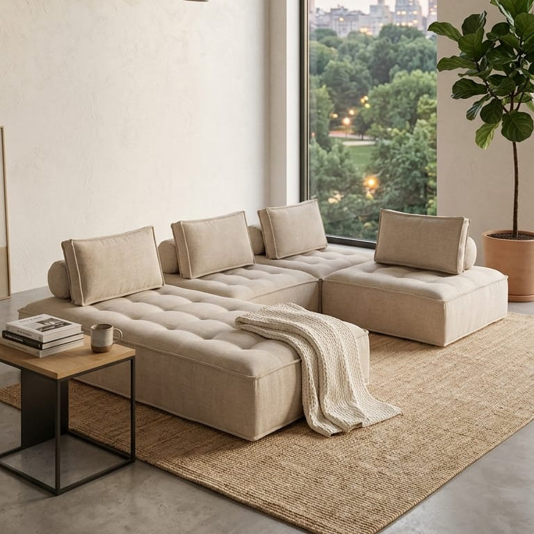 Canapé modulable Marisol tissu - Sakio Design Maroc