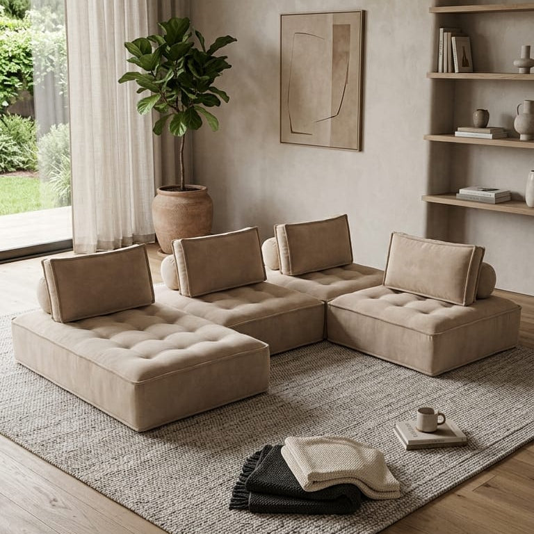 Canapé modulable Marisol tissu - Sakio Design Maroc