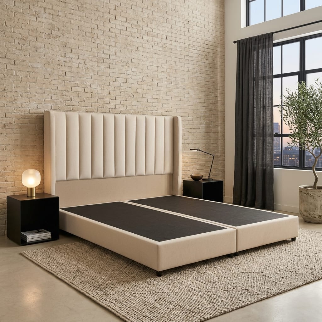 Lit Élégance capitonné tissu - Sakio Design Maroc