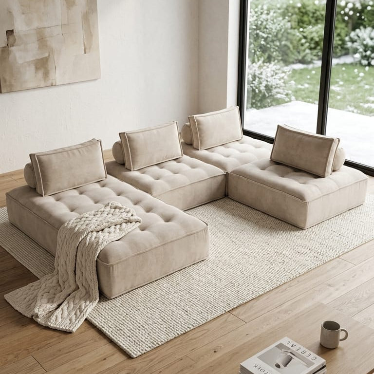 Canapé modulable Marisol tissu - Sakio Design Maroc