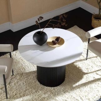 Table de salle à manger Zenith Black effet marbre - Sakio Design Maroc